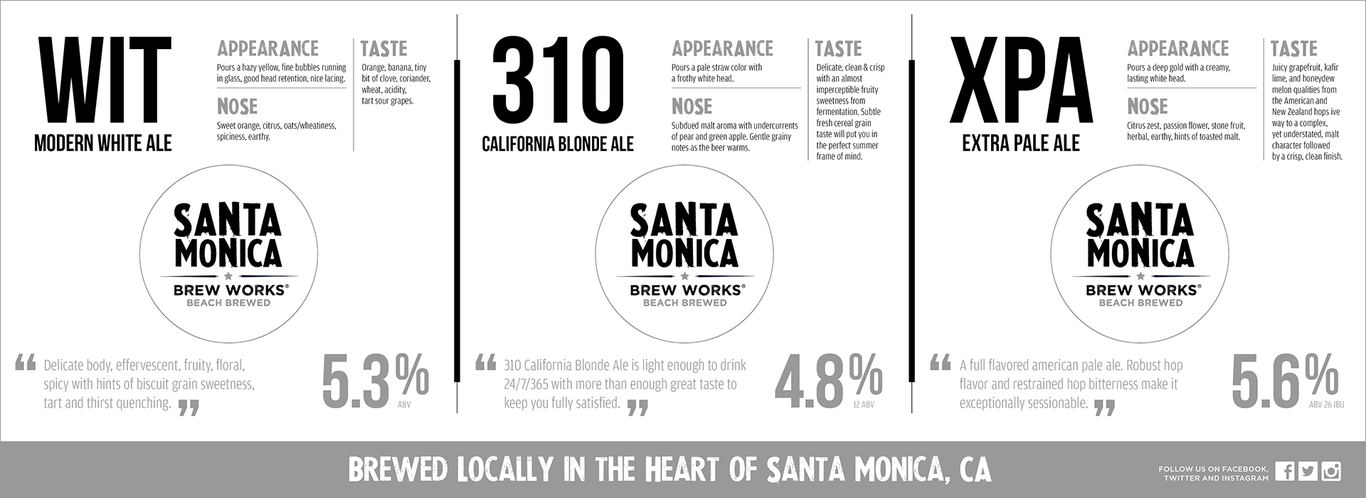 Santa Monica Brew Works tasting tray